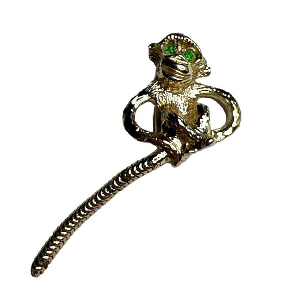 Vintage gold tone monkey brooch